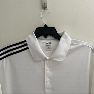 Adidas Performance Polo Golf Shirt Mens 2XL White Solid Short Sleeve